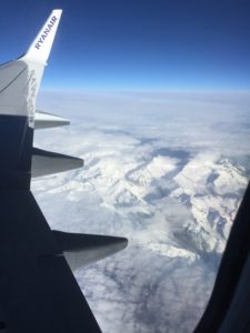 Flug nach Sizilien über die Alpen
